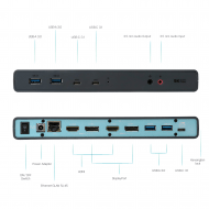 i-Tec USB 3.0 / USB-C Dual Display Docking Station + Power Delivery - docking station - USB-C 3.1 / Thunderbolt 3 - 2 x HDMI, 2 x DP - GigE