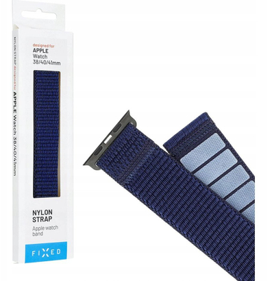 Rrip ore FIXED Nylon Strap për Apple Watch 38/40/41mm, najlon, mbyllje me velcro, blu e errët
