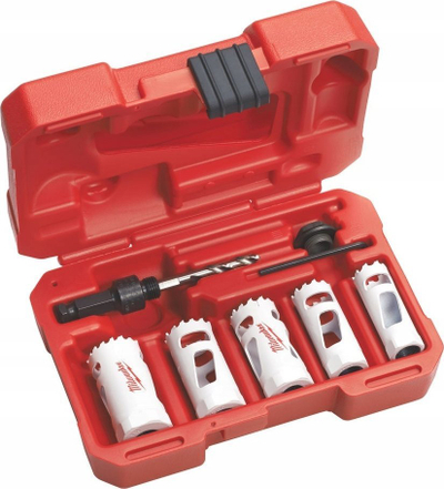 Set shpuesesh rrethore Milwaukee Hole Dozer, 7 copë, për metal dhe plastikë, në kuti të kuqe