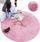 Tapet rrumbullak Strado Round Rug Rabbit 160x160, push sintetik, antirrëshqitës, rozë Sakura