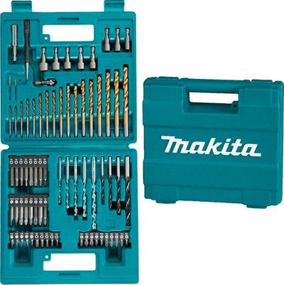 Set spiralësh dhe bitash Makita P-44046, 75 copë, në kuti plastike, lejla me jeshile