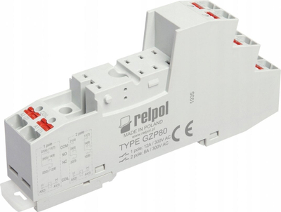 Bazament releje Relpol GZP80 864325, terminale Push in, për RM84 RM85