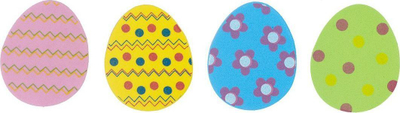 Stickers shkumë Titanum Easter Eggs, 24 copë, forma vezë Pashke, shumëngjyrëshe