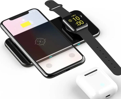 Karikues pa tela Swissten 2n1, USB C, për telefon dhe Apple Watch, i zi