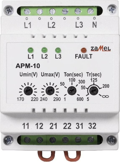 Ndërprerës automatik fazash Zamel APM-10, 16A, 230V 3x400V N