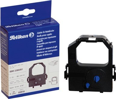 Kasetë boje printeri Pelikan 520650, shirit najloni 8 mm, me mbushje, i zi