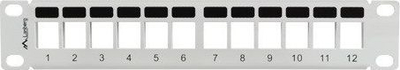 Patch panel Lanberg PPKS-9112-S, 1U 10\", 12 porta keystone, gri
