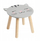 Stol për fëmijë Home Styling Collection Safari, MDF 28x28x27 cm, motiv mace, gri