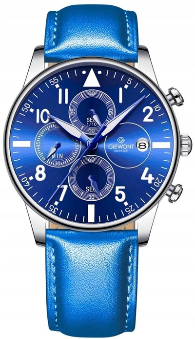 Ora dore për meshkuj Giewont Chronograph Sapphire Blue GW5630-A5, mekanizëm quartz, xham safir, blu