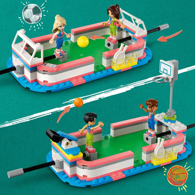 Set ndërtimi LEGO Friends Sports Center 41744, qendër sportive me mini-doll, 8+ vjeç, shumëngjyrësh