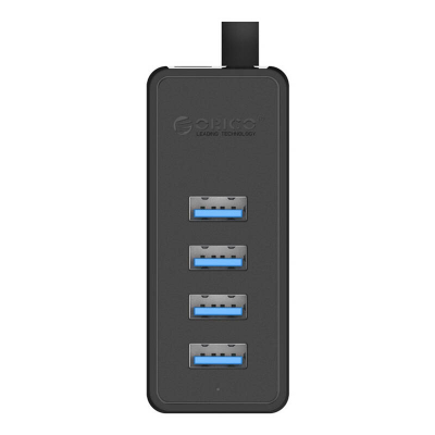 Hub USB Orico, 4 porta USB 3.0, kabllo i integruar, i zi