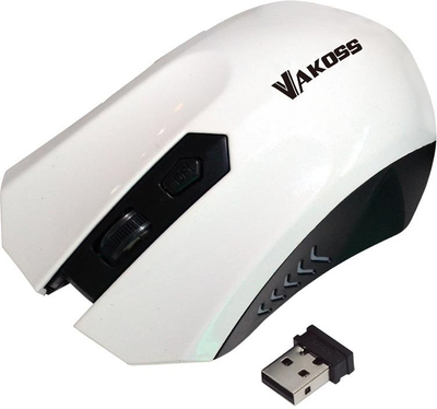 Maus wireless Vakoss TM-658UW, optik, 2.4 GHz, i bardhë