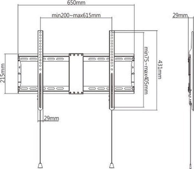 Mbajtëse për televizor Gembird WM-80F-01, 37-80", për muri