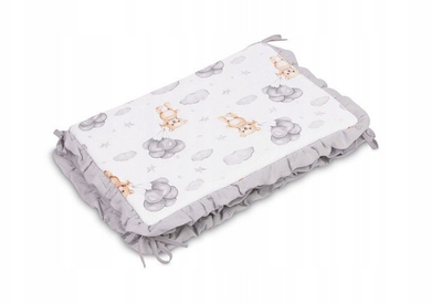 Mbrojtëse krevati për bebe Baby Matex Muslin Teddy, 3 panele, gri
