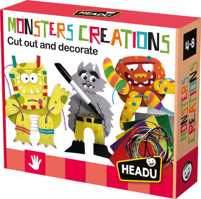 Set kreativ për prerje edhe montim përbindshash, Cutting And Assembling Monster Characters, për kalamaj, shumëngjyrësh