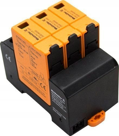 Mbrojtës kundër mbirryme Weidmüller VPU PV II 3 R 1000, 1000V DC, 20kA, portokalli