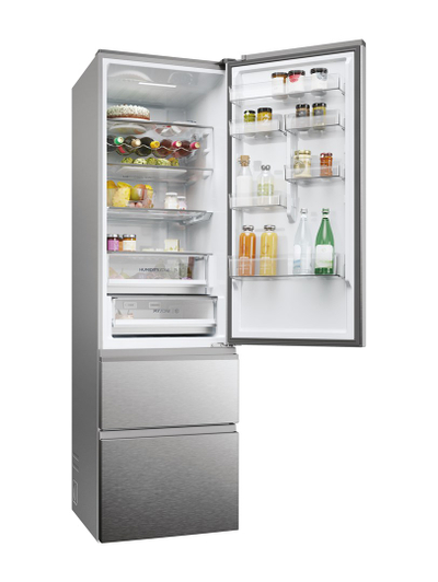 Frigorifer kombi Haier HTW5620DNMG, 414L, No Frost, inox