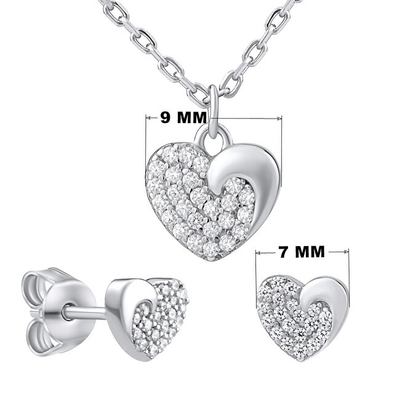 Set bizhuterie Silvego Silver LOVE, argjend 925, gurë kubik zirkon, ngjyrë argjendi