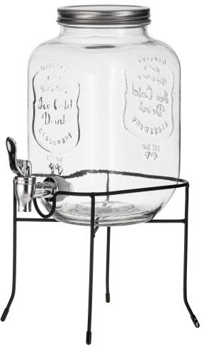 Dispenzer për pije AD 6741, 4L, qelq, me qëndrim, transparent