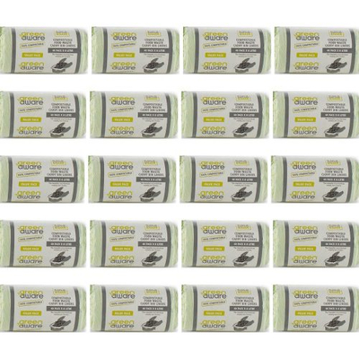 Qese plerash kompostuese GreenAware, 8L, 40 copë x 20, jeshile