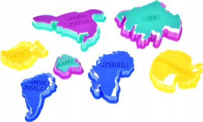Set modelimi me plastelinë Jokomisiada World Map, me forma kontinentesh, shumëngjyrësh