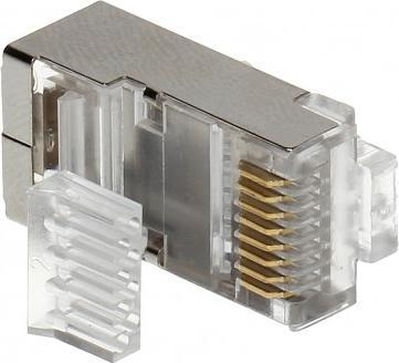 Konektorë rrjeti RJ45 me mbrojtje (Shielded), 8P8C, set me 10 copë, transparentë