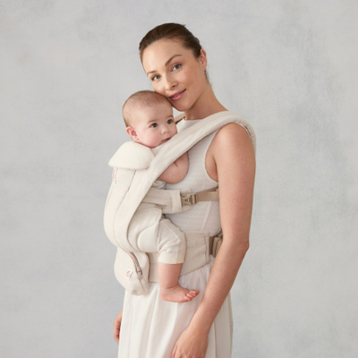 Mbajtëse bebe Ergobaby Omni Deluxe Linen, ergonomike, liri natyral, bezhë