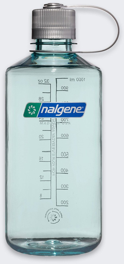 Shishe uji Nalgene Sustain 342692 Narrow Mouth, 1L, plastik e ricikluar, jeshile seafoam