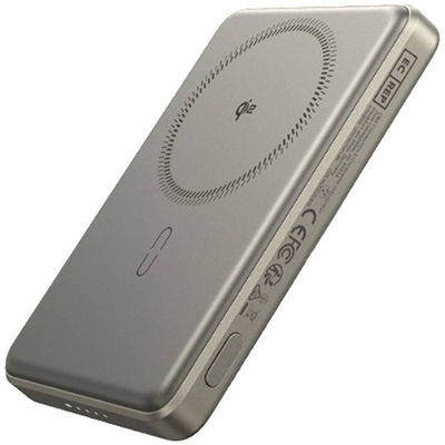 Powerbank ESR Qi2 MagSlim, 5000 mAh, magnetik, ngjyrë rëre