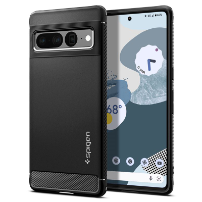 Mbështjellëse për Google Pixel 7 Pro Spigen Rugged Armor, e zezë