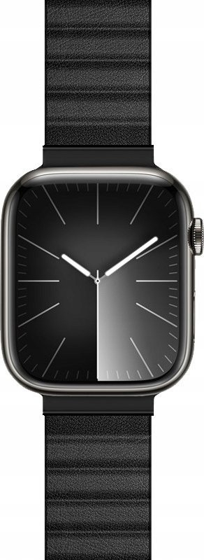 Rrip ore Crong Eclipse për Apple Watch, lëkurë magnetike, 42 44 45 49 mm, i zi