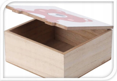 Kuti dekorative për kalamoj Home Styling Collection Bear, MDF, 15 x 15 x 7 cm, shumëngjyrëshe