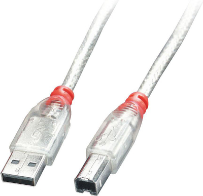 Kabllo Lindy USB USB-A - USB-B (41753), 2 m, transparente