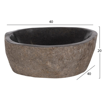 Lavaman guri i gdhendur gri 40×40×20 cm (HM7807), gri