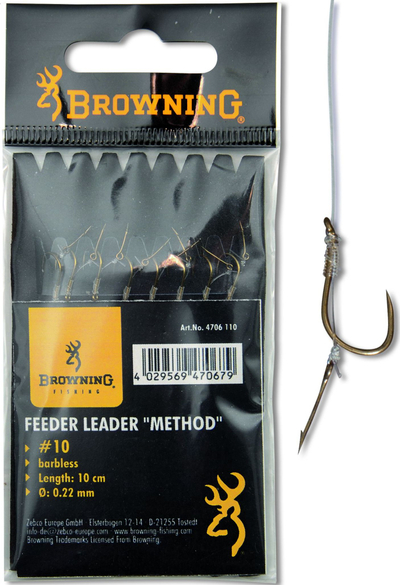 Fije Browning Feeder Method me grep dhe gjilpëra, 7.5lbs, 3.5kg, diametri 0.20mm, 10cm, 8 copë (4706112)