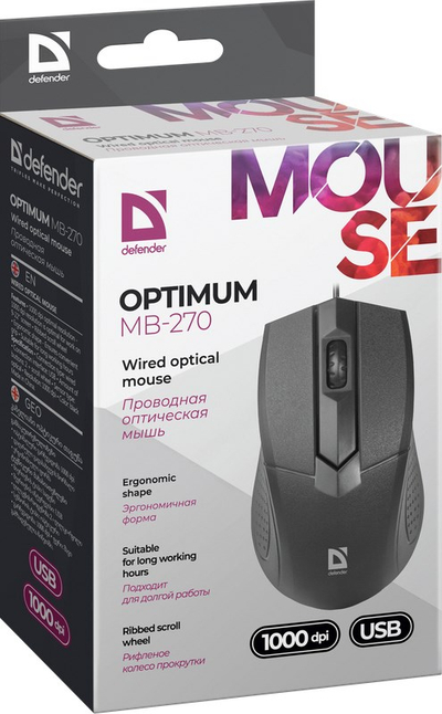 Mouse Defender Optimium MB-270, optik, 1000 dpi, i zi