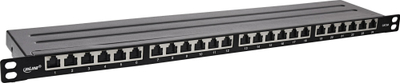 Patch panel InLine Cat.6A 19", 24 porta, 0.5U, i zi