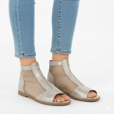 Çizme vere për goca Jezzi RMR24148-5, eco-leather, me vrima, ngjyrë ari
