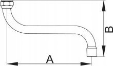 Pipë bide Hydroland SPOUT S, 3/4", 130mm, krom