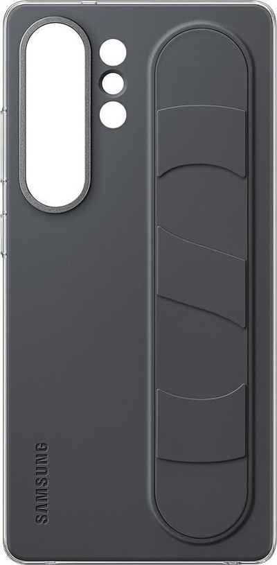 Mbrojtëse telefoni Samsung Silicone Standing Grip Case Galaxy S25 Ultra, silikon, me këmbë mbajtëse, gri e errët