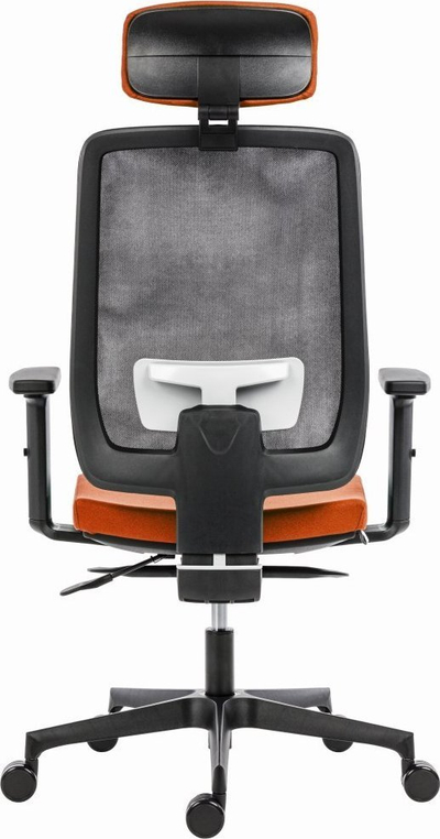 Karrige zyre Powerton Lucie ergonomike, me mbështetëse koke, portokalli