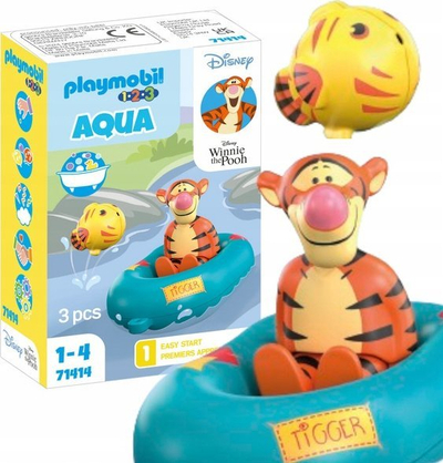Lodër me ujë Playmobil 1.2.3 Aqua Disney 71414, varka e Tigger-it, për kalamaj 1–4 vjeç, shumëngjyrëshe