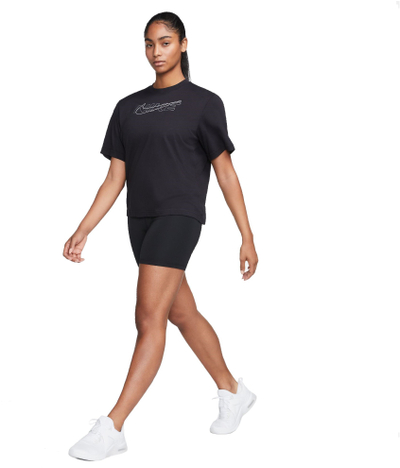 Pantallona të shkurtra sportive Nike Dri-FIT One Women, me bel të lartë, elastike, të zeza