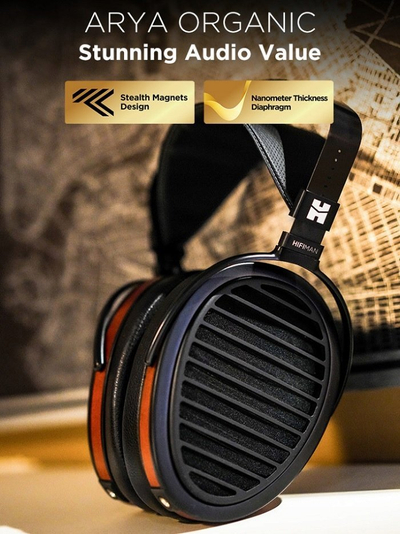 Слушалки Hifiman Arya Organic, планарно-магнетни, отворени, црни