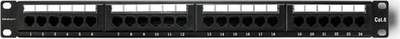 Patch panel rrjeti RACK LAN, 24 porta, Cat.5e UTP, i zi