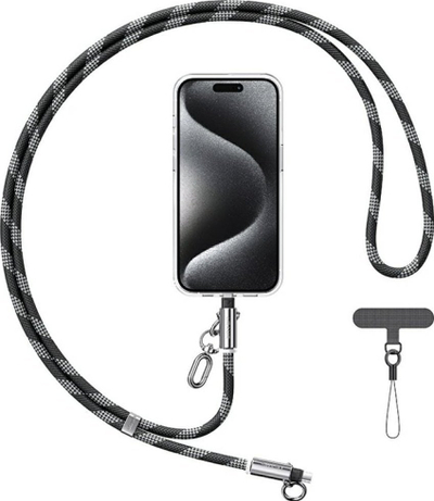 Кабел ланјард Usams SJ746, USB C во Lightning, 1.2m, 30W, црна