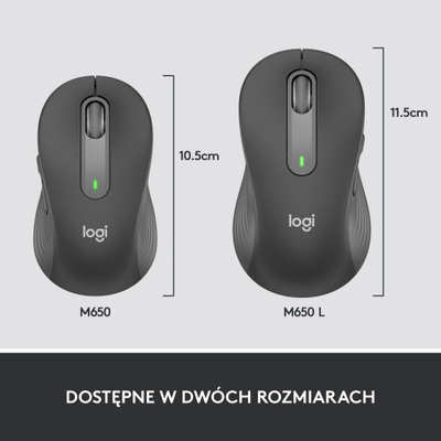 Maus Logitech M650, wireless, Bluetooth, USB, i hirt
