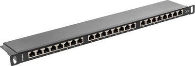 Patch panel Lanberg PPS6-0024-B, 24x RJ-45 Cat.6, 0.5U 19", i zi