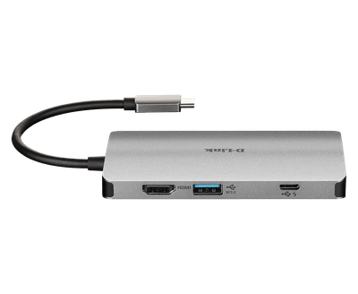 Docking station USB C D Link DUB M810, 8 në 1, 4K HDMI, gri