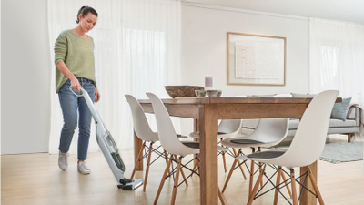 Fshesë me bateri Bosch BBH3ALL28, 2 në 1, AllFloor PowerBrush me LED, gri